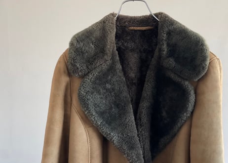 70s loewe mouton leather coat