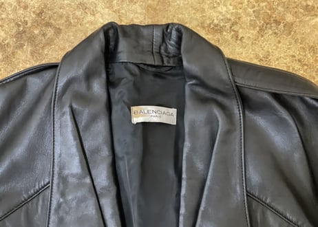 90's balenciaga leather coat made in spain