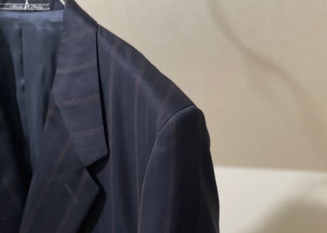 versace stripe double set up suit dead stock