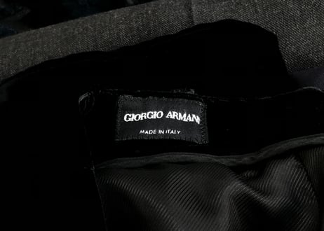 2017aw giorgio armani velvet zip pants