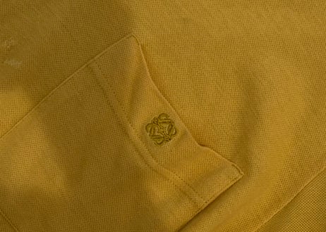 80-90s loewe anagram logo mustard polo shirt