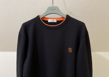 hermes 2020aw "H" logo knit black