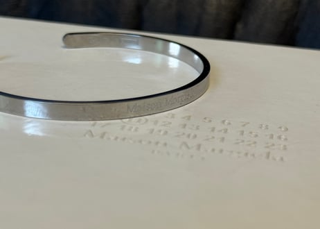 maison margiela sliver logo bracelet dead stock