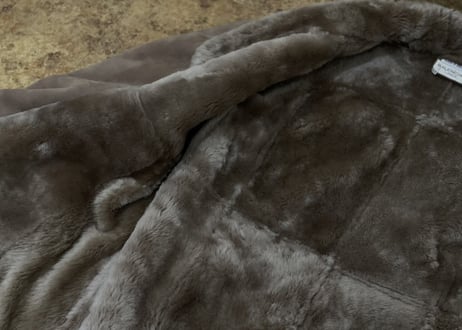 80s balenciaga made in belgium leather fur coat