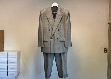 dior glen check double set up suit