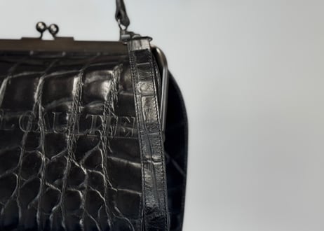 jean paul gaurtier logo leather shoulder bag