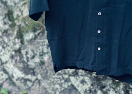 90s silk open collar shirt