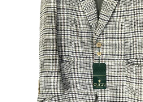 80s guccci check tailored jacket dead stock