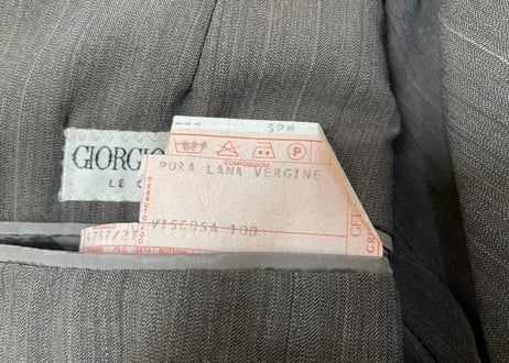 80s giorgio armani stripe double set up suit