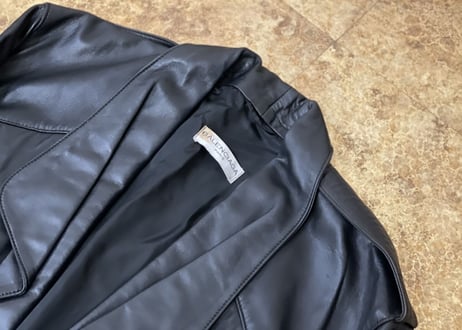 90's balenciaga leather coat made in spain