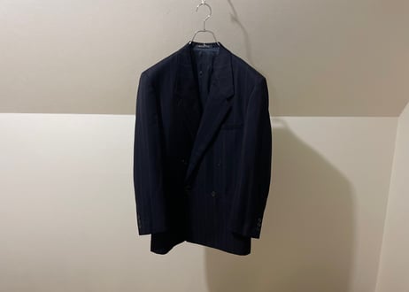 versace stripe double set up suit dead stock