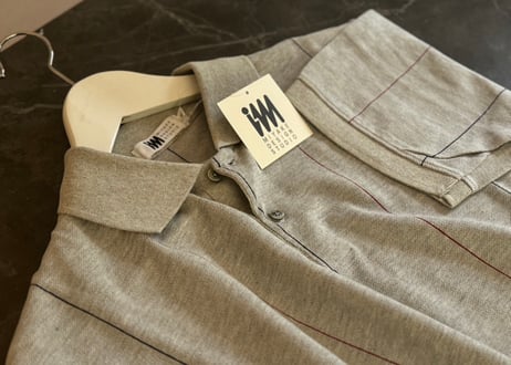 im isseymiyake stripe polo shirt dead stock gray M