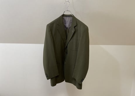80s vintage setup suit green