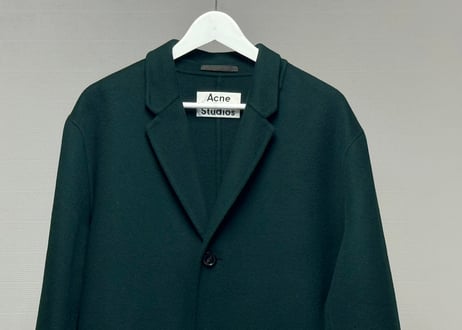 acne studios green long coat
