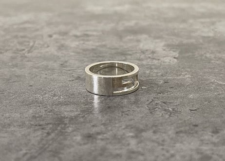gucci g logo silver ring 17号