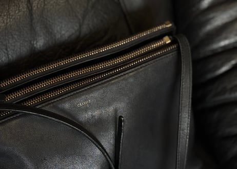 celine by ”Phoebe Philo” logo leather shoulder bag
