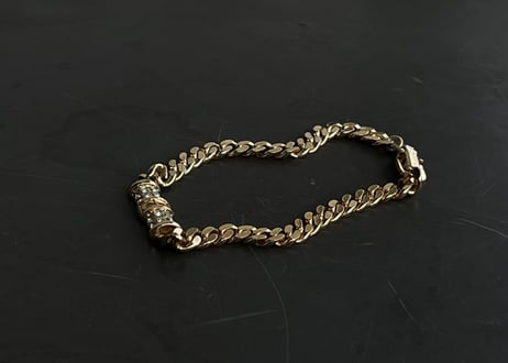 80-90s dior gold bracelet "B"