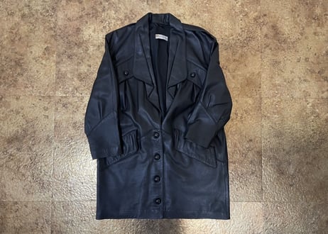 90's balenciaga leather coat made in spain