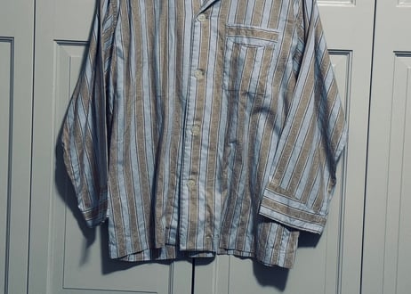 celine stripe open collar shirt