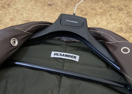 jilsander leather double coat