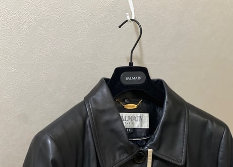 balmain leather coat