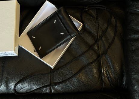 maison margiela leather necklace wallet
