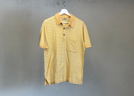 hermes "H" logo yellow polo shirt