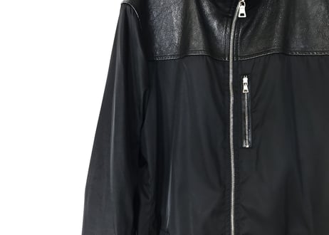 00s prada leather nylon jacket