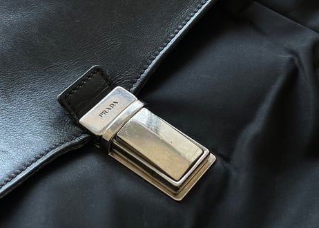 prada nylon × leather bag