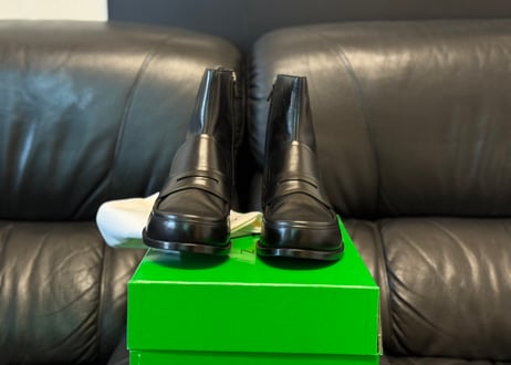 bottega veneta leather loafer boots dead stock