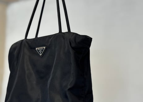 prada nylon logo tote bag