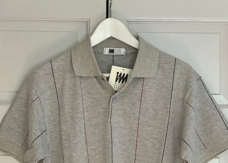 im isseymiyake stripe polo shirt dead stock gray M