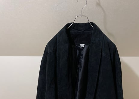 80s over size leather coat