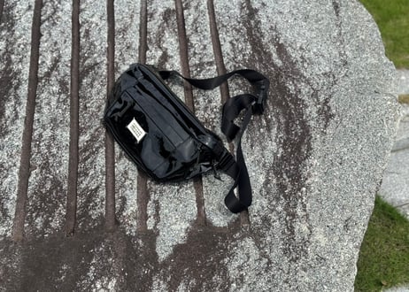 maison margiela "大容量" patent leather logo shoulder bag