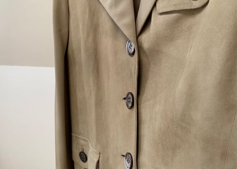 loewe silk×leather jacket