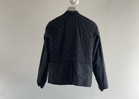 prada nylon logo quilting coat