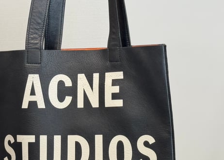 acne studios logo leather bag