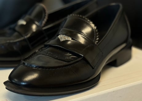 alexander mcqueen 2024ss leather heel loafer