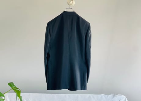 lanvin peaked black  lapel set up suit