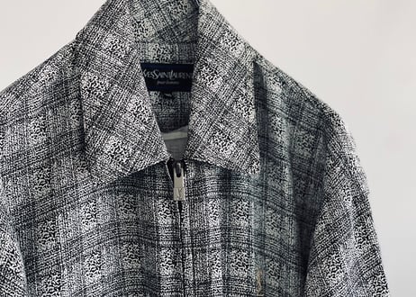 saint laurent jacquard ysl logo jacket