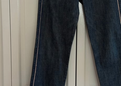 jilsander "本人期" leather piping denim