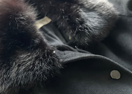 balmain angora fur coat