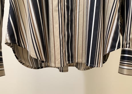 salvatore ferragamo stripe shirt black×beige