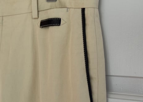 hermes leather piping wide pants