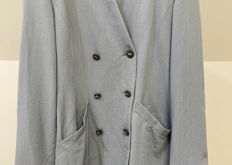 salvatore ferragamo no collar double jacket gray