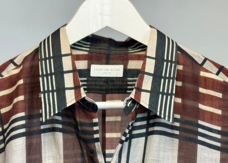 dries van noten check shirt