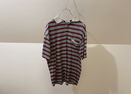 80-90s lanvin made in Italy border polo shirt