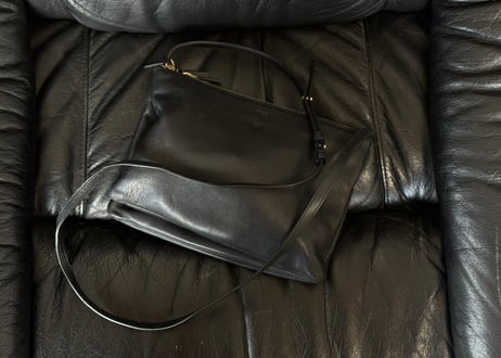 celine by ”Phoebe Philo” logo leather shoulder bag