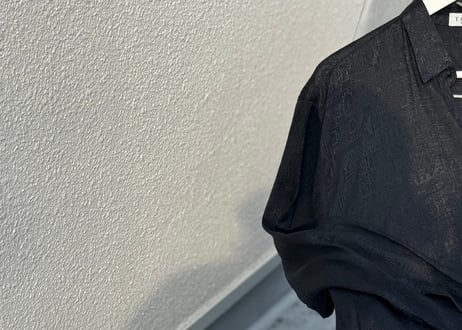 90s "総柄" silk shirt