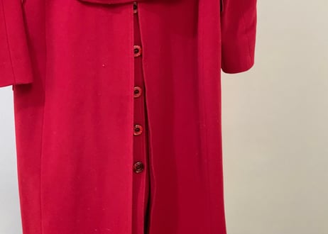fendi double long coat red